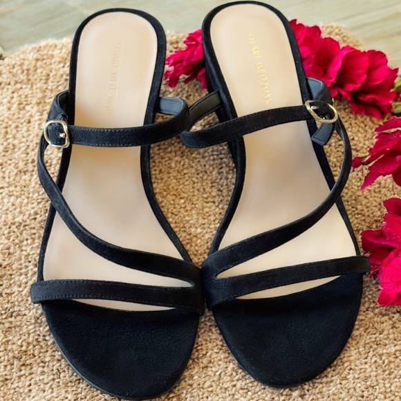 Stuart Weitzman Buckle Wedge Suede Sandal size 7.5 - Picture 7 of 12